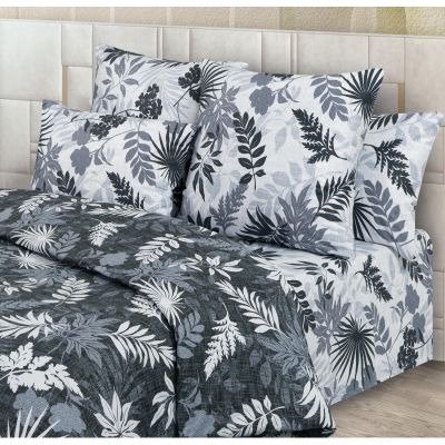 Постельное белье Евро, поплин 110г/м2, (нав.50х70-2шт) Икебана