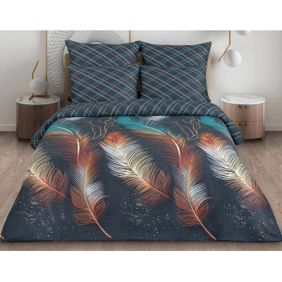 Постельное белье Евро, поплин 110г/м2, (нав.50х70-2шт) Калипсо