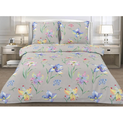 Постельное белье Евро бязь 120г/м2 (нав.50х70-2шт) Лилии