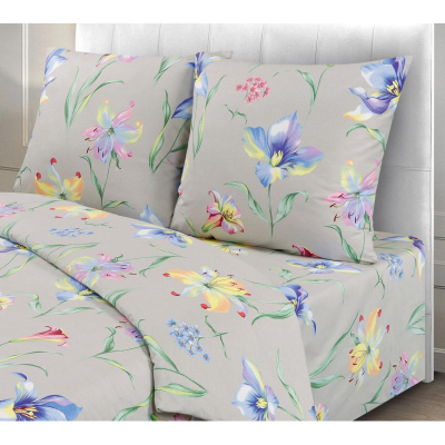 Постельное белье Евро бязь 120г/м2 (нав.50х70-2шт) Лилии