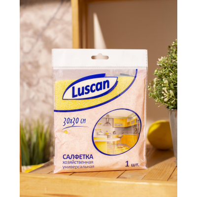 Салфетка хозяйственная Luscan из микрофибры универ 200г/м2 30х30см желтая