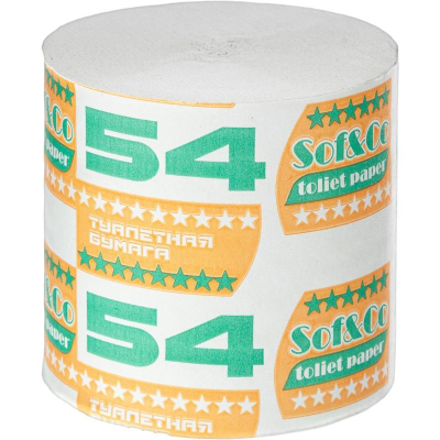 Бумага туалетная 1сл серая б/втул 54м 48рул/уп