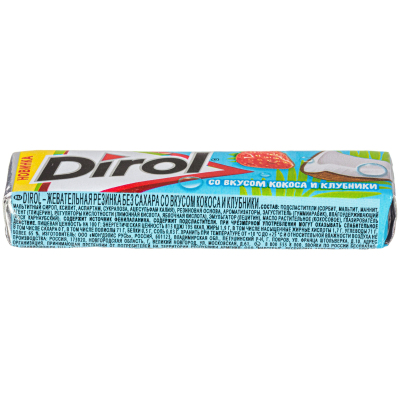 Жевательная резинка DIROL White со вк. кокоса и клубники б/с, 13,6гх30шт/уп