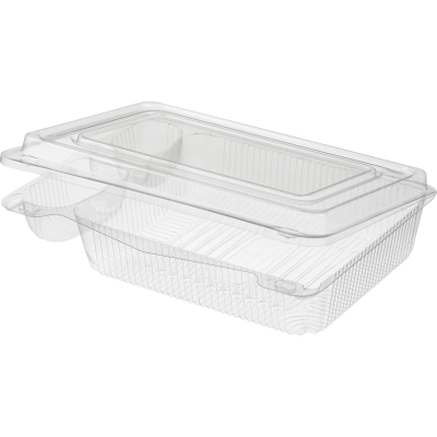 Контейнер ПЭТ ПР-К-25С4А,(265х193х68мм,4-секц), с крыш.,220шт/уп