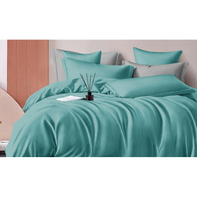 Постельное белье Евро сатин гладье 120г/м2 (нав.50х70 2шт.), зеленый