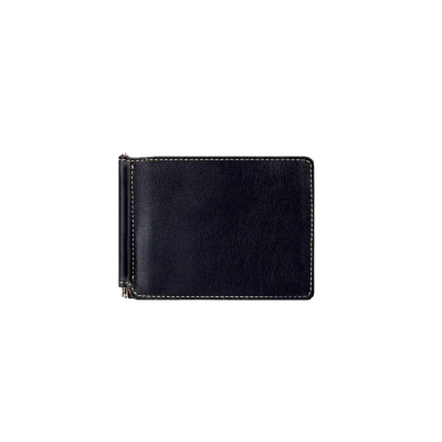 Зажим для купюр из кожи с карманами для карт, 12х8,5см, Z.6.TXF. черный