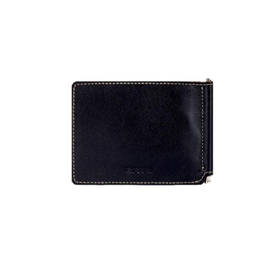 Зажим для купюр из кожи с карманами для карт, 12х8,5см, Z.6.TXF. черный