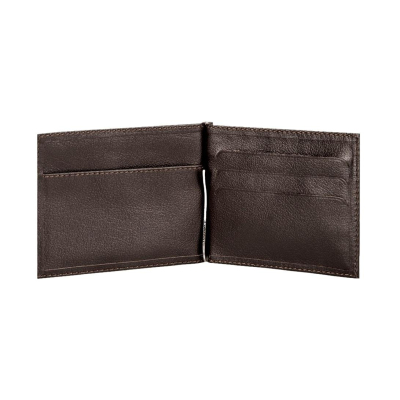 Зажим для купюр с карманами для карт, нат. кожа, 12х8,6см, Z.9.LG. коричневый