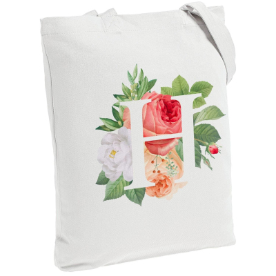 Сумка для покупок холщовая "Цветочная азбука: Н", молочно-белая, 70391.61