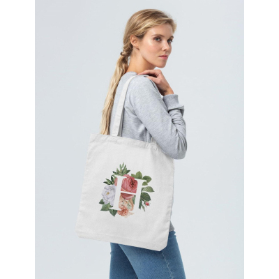 Сумка для покупок холщовая "Цветочная азбука: Н", молочно-белая, 70391.61