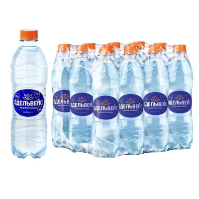 Вода минеральная Эдельвейс природная лечеб-столов пит газ 0,5л ПЭТ 12шт/уп