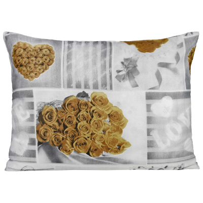 Подушка 50х70 стежка, на молнии (холлофайбер шарики/микрофибра), цветная