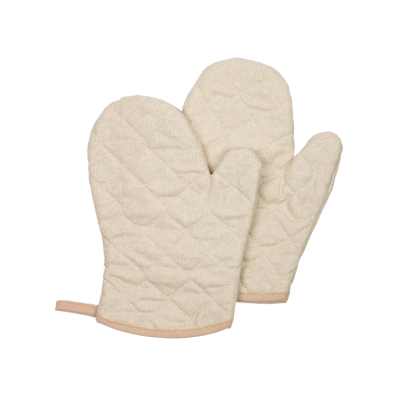 Набор кух. (рукавица стег. 18х28см -2шт), рогожка, 160г/м2, Рант бежевый