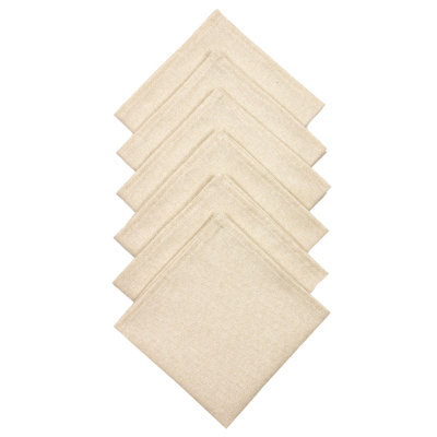 Салфетка 32х32см (к-т 6шт.), рогожка, 160г/м2, Рант бежевый