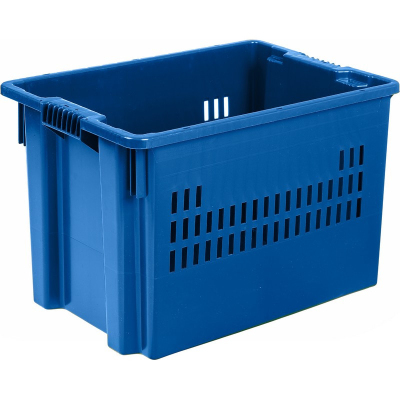 Контейнер ПЭ,600х400х400мм,перф/перф,арт. 606_синий