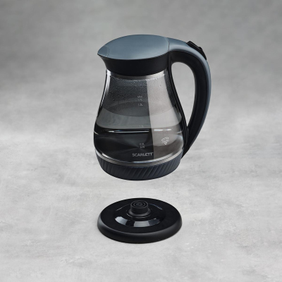 Чайник электрический SCARLETT SC-EK27G82, стекло, 2200Вт, 1.7л, черный