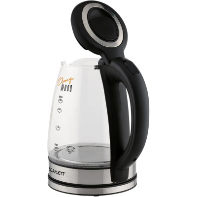 Чайник SCARLETT SC-EK27G36,электрический, стекло, 1800Вт, 1.8л, черный