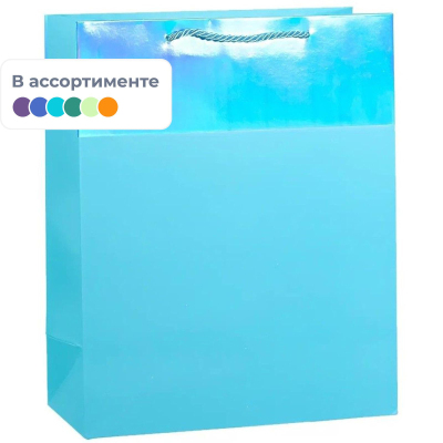 Пакет подарочный плотный,однотонный цветной/ассорти/18x23x10 см,МС-5621