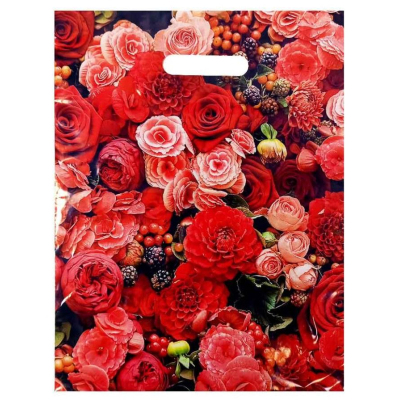 Пакет подарочный Розовый вальс с выруб.ручкой 31х40см,50шт/уп,ПЭ,ВУР51544