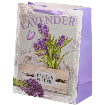 Пакет подарочный ЛАВАНДА;плотный,цвет.с рис./ассорти/26x32x11,5см,МС-5634