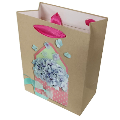 Пакет подарочный ламин. Букет, 11.1X13.7X6.2 см, асс., 107988