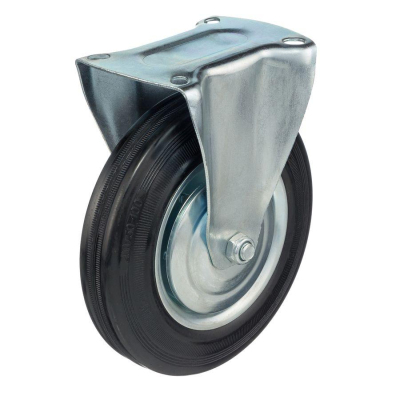 Колесо неповоротное Стелла-техник 4002-200 д.200мм,г/п 185кг,резина,металл