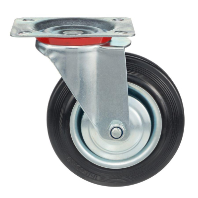 Колесо поворотное Стелла-техник 4001-160 д.160мм,г/п 145кг,резина,металл