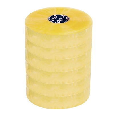 Клейкая лента упаковочная 48ммх990мх43мкм, прозрачная 6 шт/уп