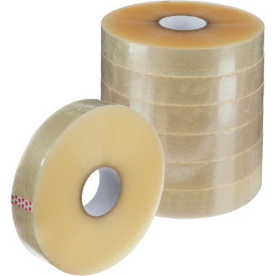 Клейкая лента упаковочная 48ммх990мх47мкм, прозрачная 6 шт/уп(белая втулка)