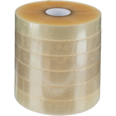 Клейкая лента упаковочная 48ммх990мх47мкм, прозрачная 6 шт/уп(белая втулка)