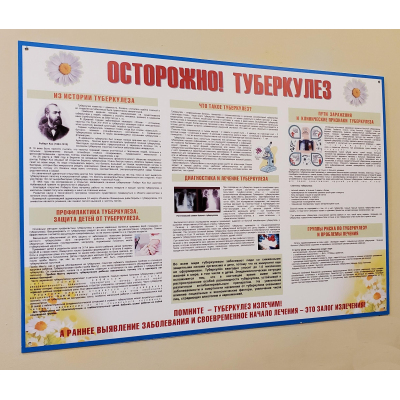 Информационный стенд Осторожно! Туберкулез 1000х700мм 959