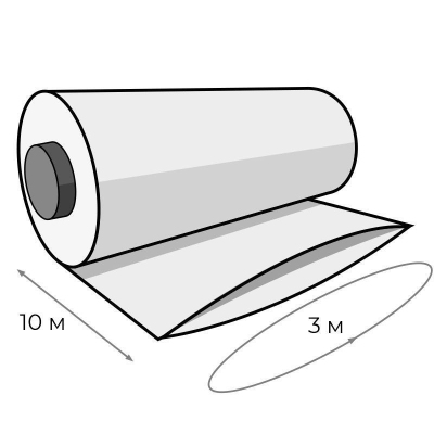 Пленка укрывная мини рукав ПВД серая техническая 50 мкм, 1.5x10м
