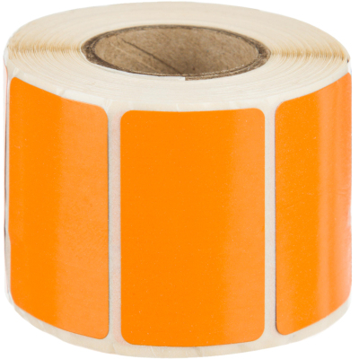 Термоэтикетки ТОП 37х22, 500шт/рул, вт.25, оран, чер.клей,7 рул/уп (спайка)