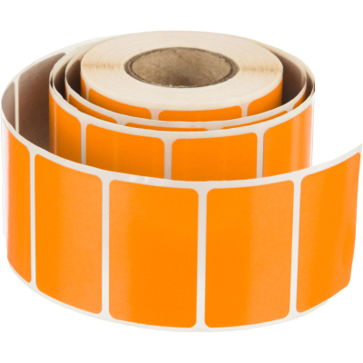 Термоэтикетки ТОП 37х22, 500шт/рул, вт.25, оран, чер.клей,7 рул/уп (спайка)