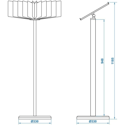 Демосистема напольная ProMega office А4,10 панел.,черн,регулир.угол наклона