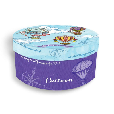 Коробка подарочная Яркие дирижабли, ламинир, 1100 г/м2, 14х14х7см арт. 76858