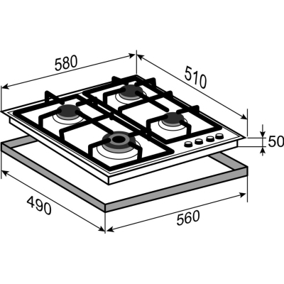 Варочная панель газовая Zigmund & Shtain G 16.6 X
