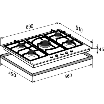 Варочная панель газовая Zigmund & Shtain G 16.7 X