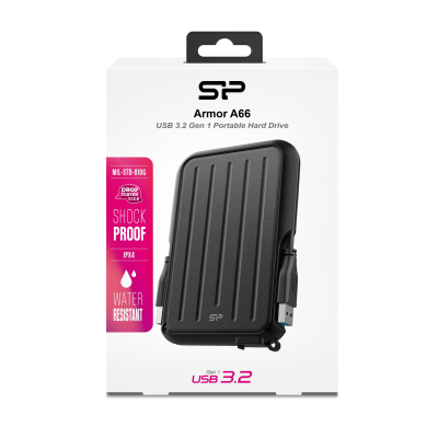 Портативный HDD Silicon Power Armor A66 2 TB USB 3.2, черный