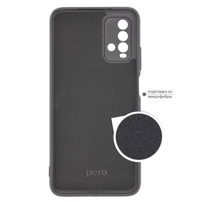 Чехол накладка PERO LIQUID SILICONE для Xiaomi Redmi 9T черный