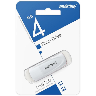 Флеш-память SmartBuy UFD 2.0 004GB Scout White (SB004GB2SCW)
