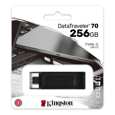 Флеш-память Kingston DataTraveler 70, 256 Гб, OTG USB Type-C