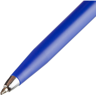 Ручка шариковая автоматическая корп.пл+мет син, серебр. детали, синяя, лого
