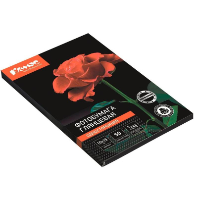 Фотобумага для цв.струй.печ. Комус (10х15, 270г, глянцевая) пачка 50л