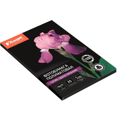 Фотобумага для цв.струй.печ. Комус (10х15, 270г, сатин) пачка 25л