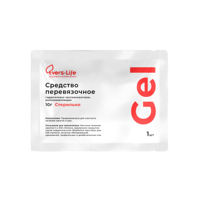 Гель для заживления ожогов кровоостанавливающий Эверс Лайф саше 10г