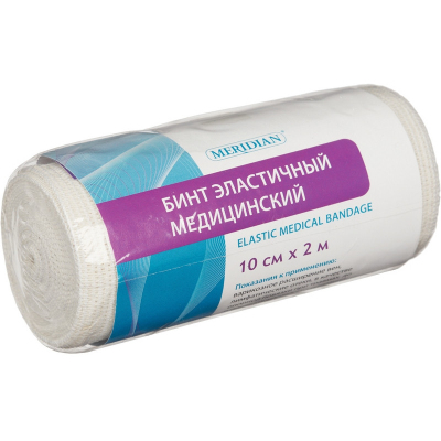 Перевяз. ср-ва Бинт эластичный 2мх10см с застежкой Meridian