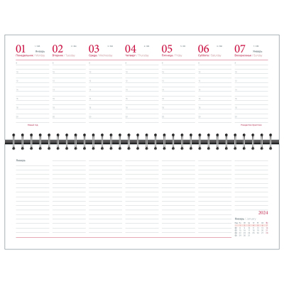 Планинг датированный 2024, Infolio, 140х292 мм, 128 стр.,Velure AZ2603/blue