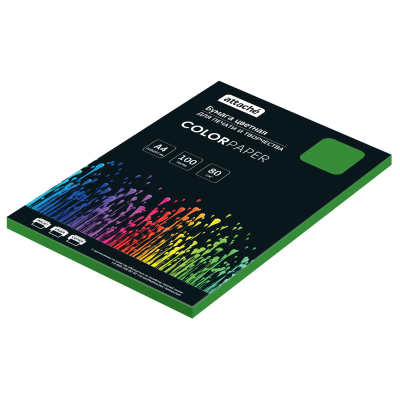 Бумага цветная Attache (зеленый интенсив), 80г, А4, 100 л