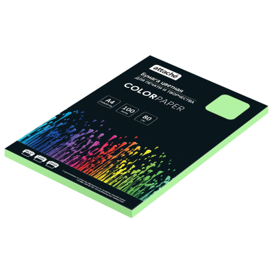 Бумага цветная Attache (зеленый пастель), 80г, А4, 100 л